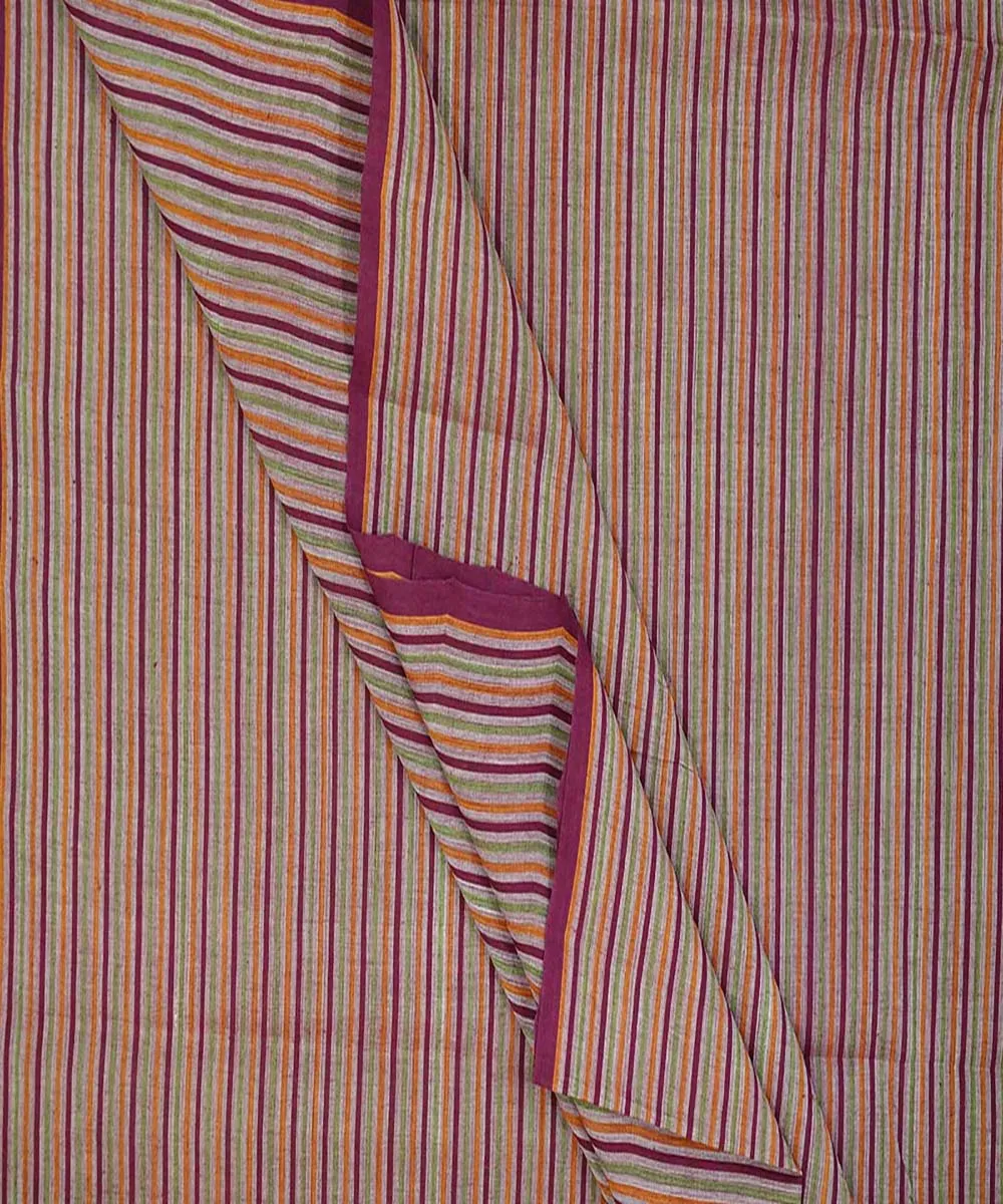 0.9m Multi color handwoven cotton stripes mangalgiri fabric