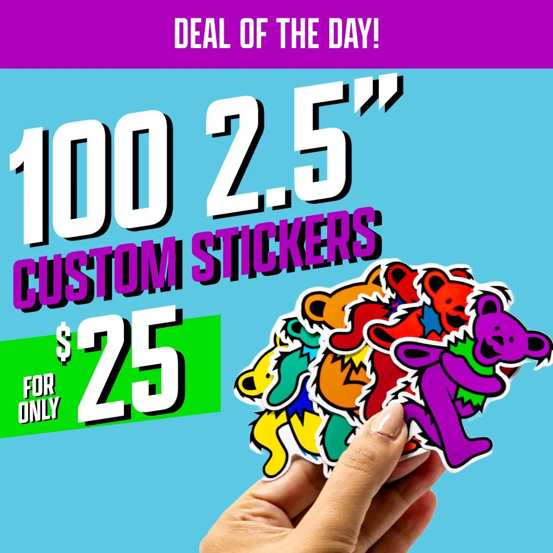 100 2.5" Custom Vinyl Stickers for $25