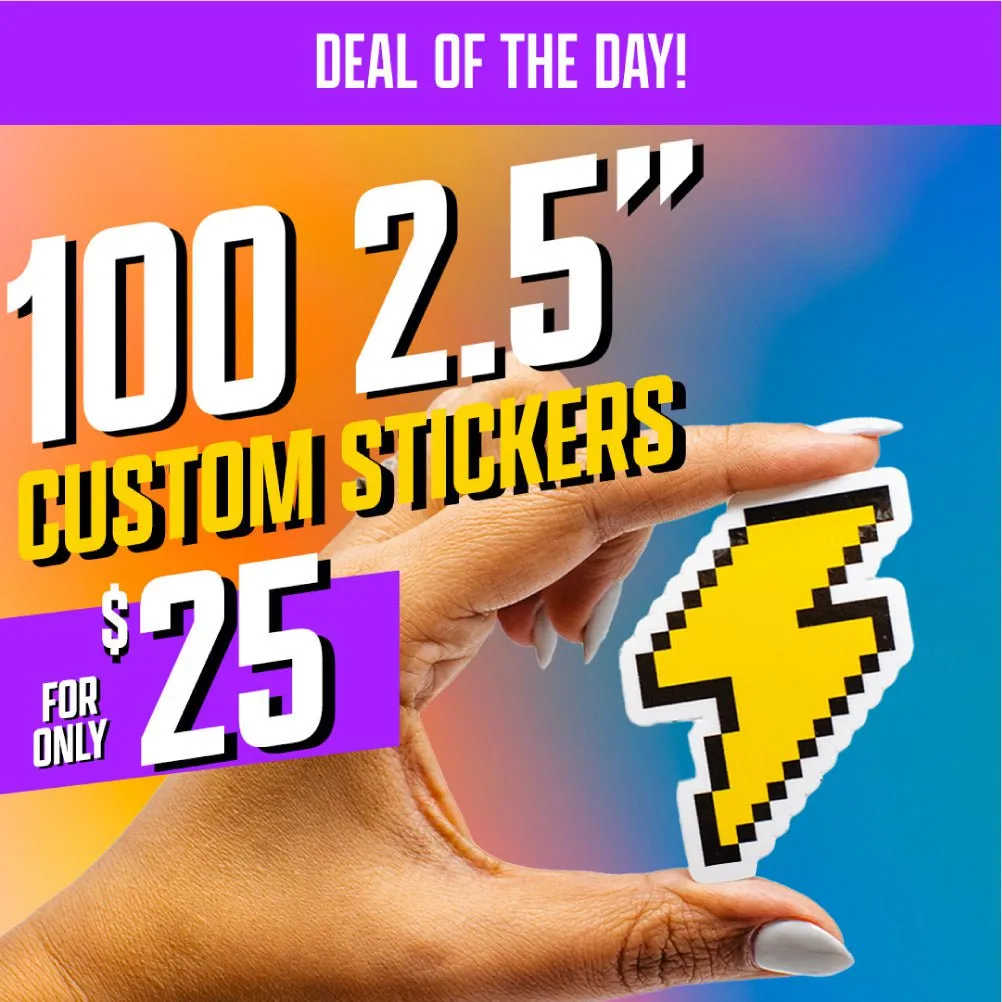 100 2.5" Custom Vinyl Stickers for $25