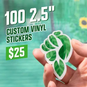 100 2.5" Custom Vinyl Stickers