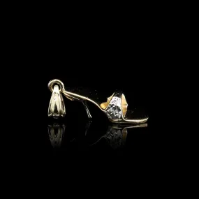 14K Two-tone Gold Estate High Heel Shoe Charm