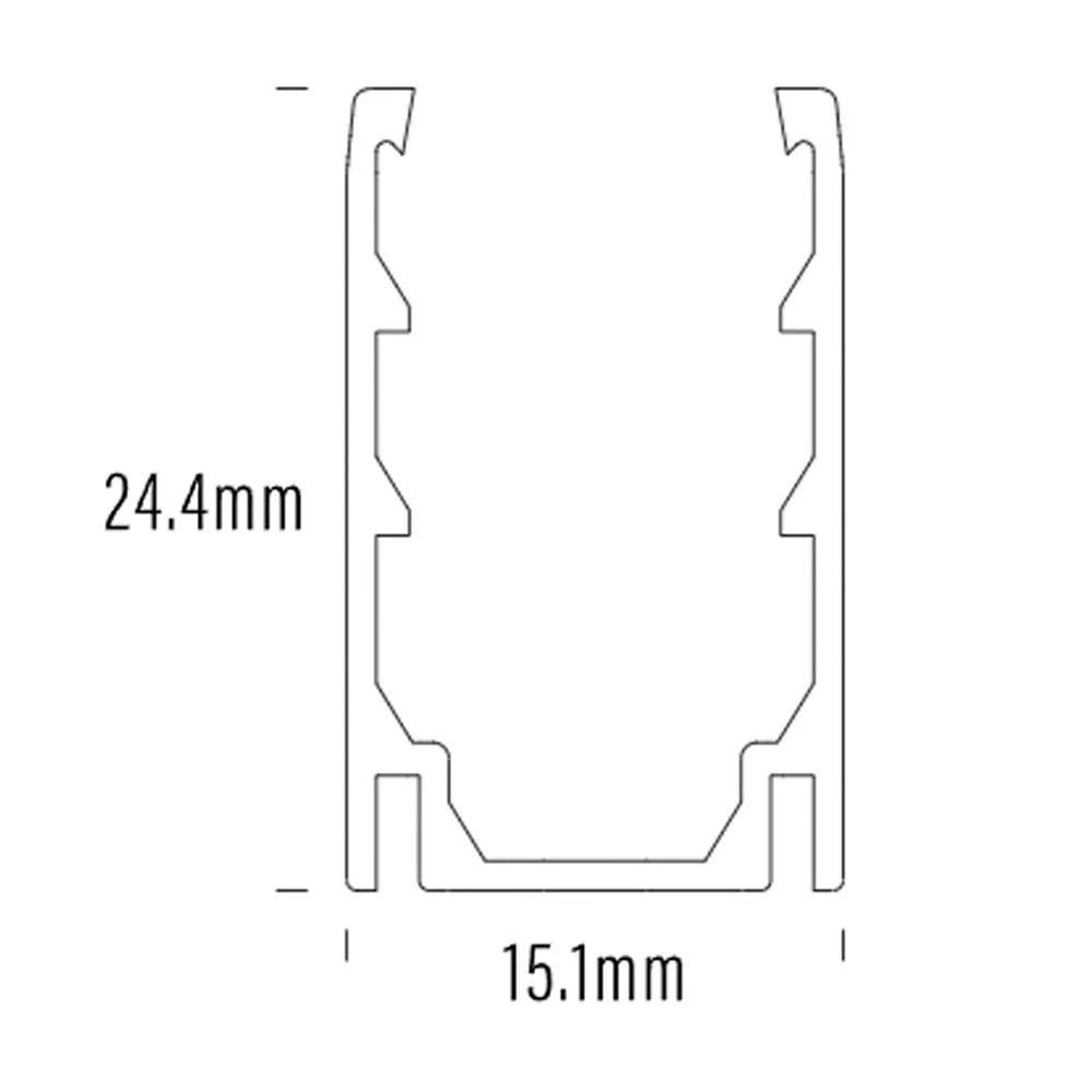 16mm X 25mm Aqs-420 Aluminium Profile 1000mm Or 2000mm In Silver