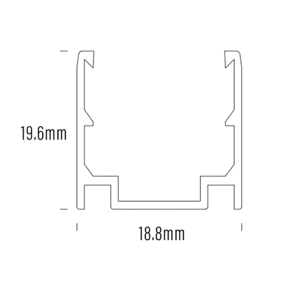 19mm X 20mm Aqs-510 Aluminium Profile 1000mm Or 2000mm In Silver