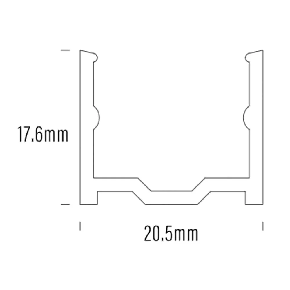 21mm X 18mm Aqs-421 Aluminium Profile 2000mm In Silver