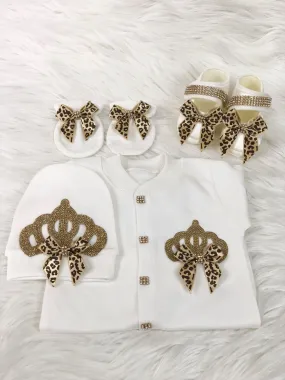 4  Pieces Princess Set Leopard Print