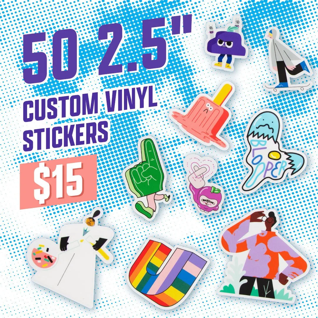 50 2.5" Custom Vinyl Stickers