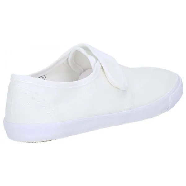 99248 Unisex Canvas Touch Fasten Plimsolls White