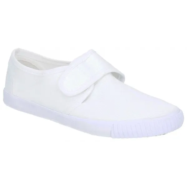 99248 Unisex Canvas Touch Fasten Plimsolls White