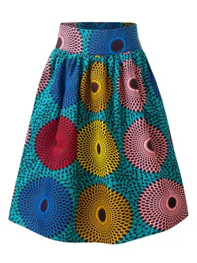 African Wax Print MiNi Casual Skirt