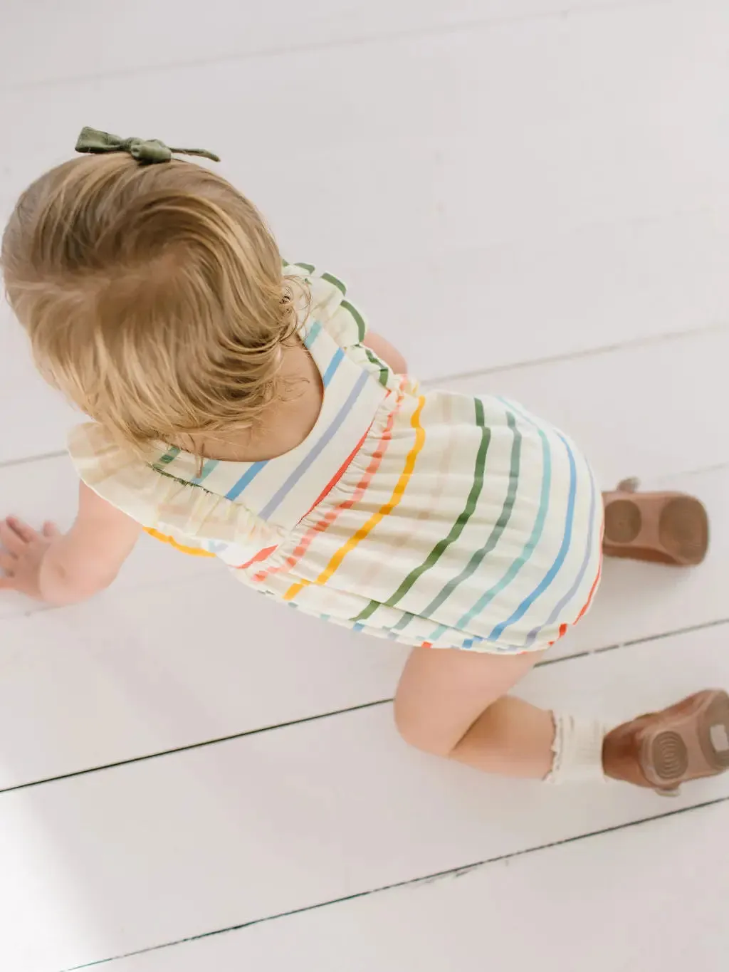 Amelia Romper in Primary Stripe