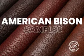 American Bison - Natural Shrunken Pull up Leather - (SAMPLES)