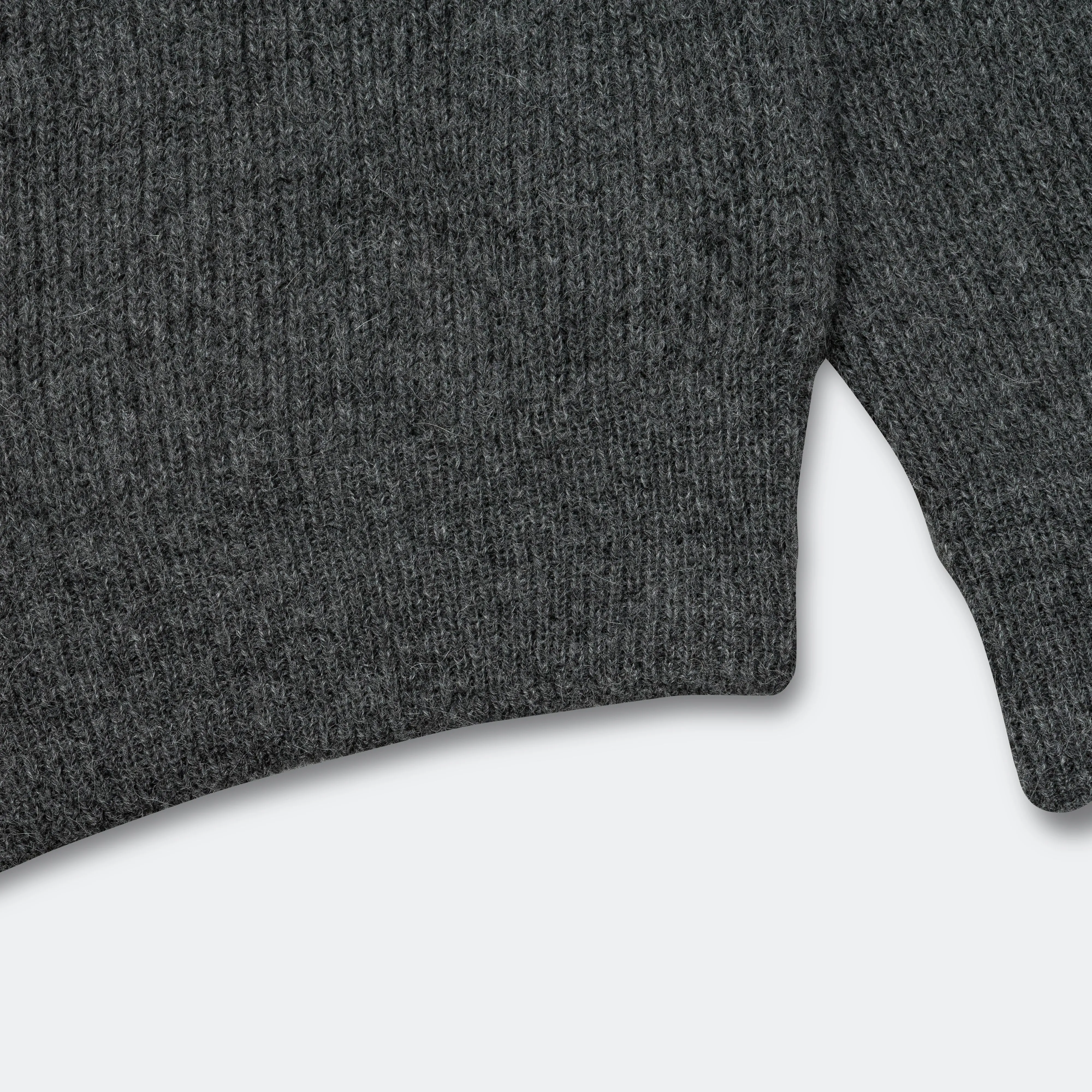 Arild Alpaca Half Zip Sweater - Grey Melange