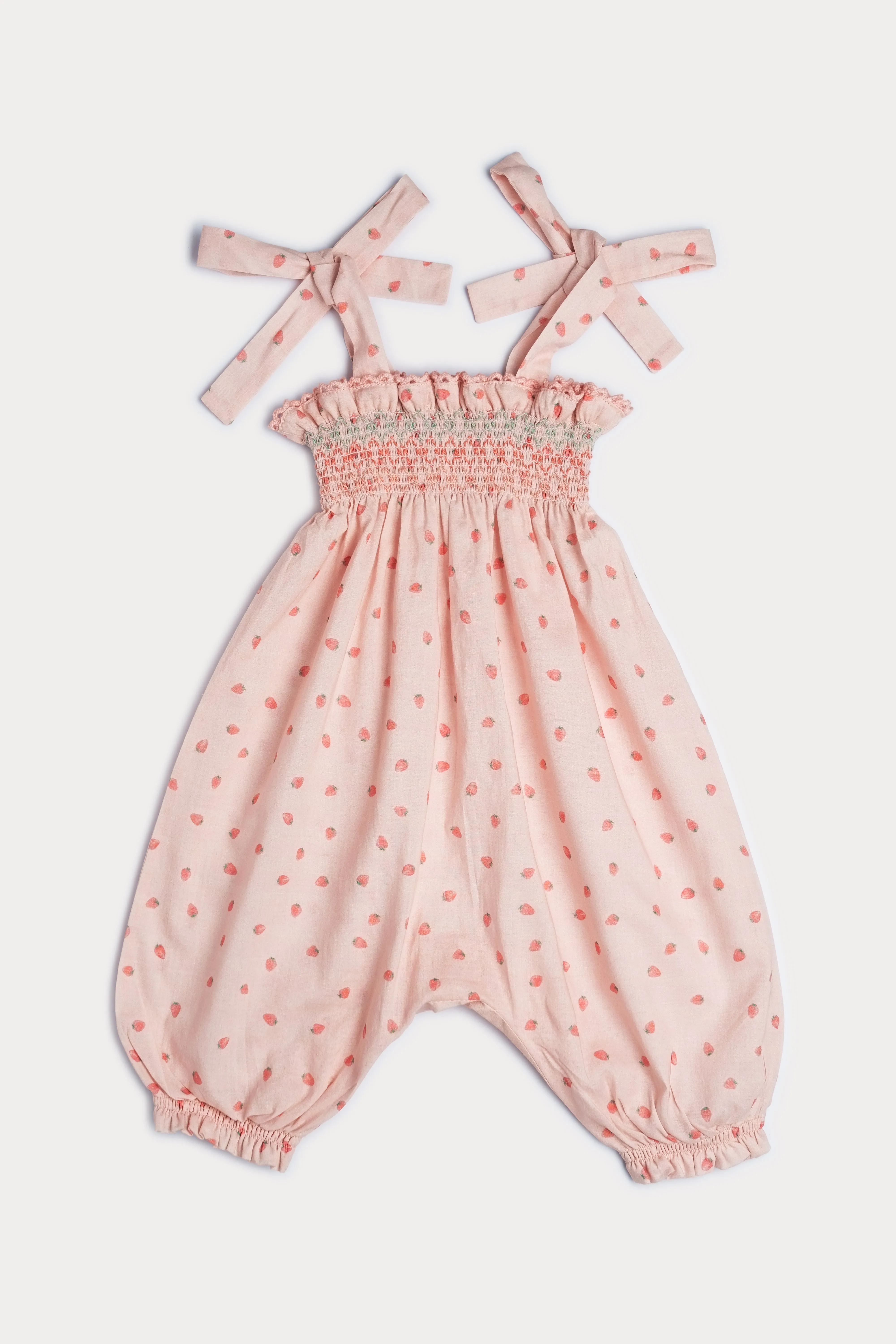 Audrey Smocked Romper - Dots