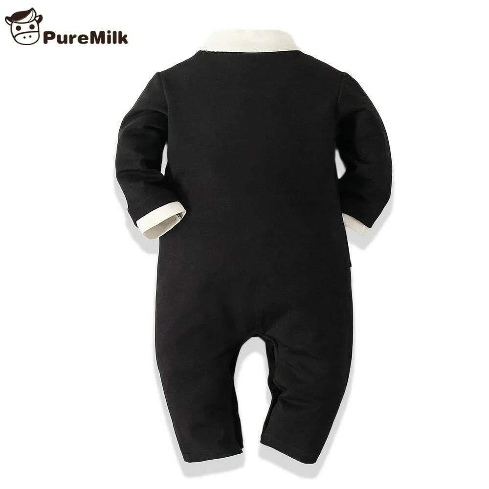 Baby Boy Long White-Black Rompers