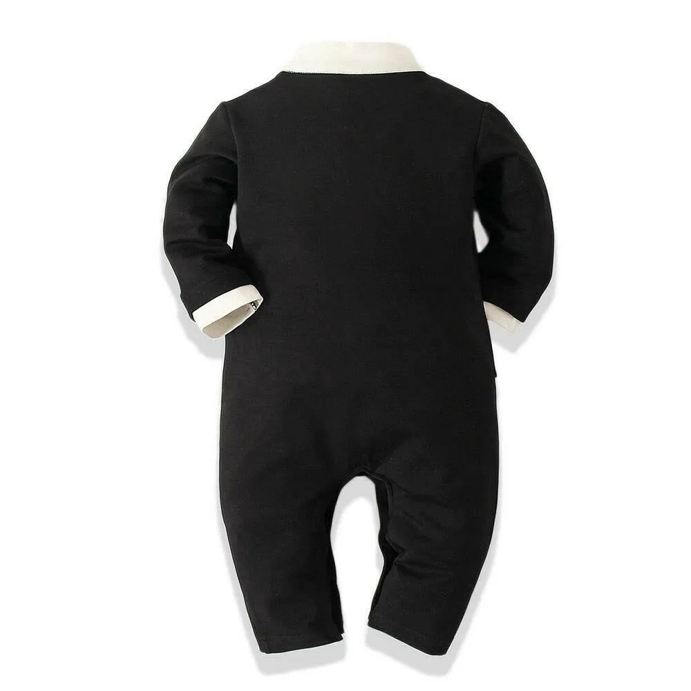 Baby Boy Long White-Black Rompers