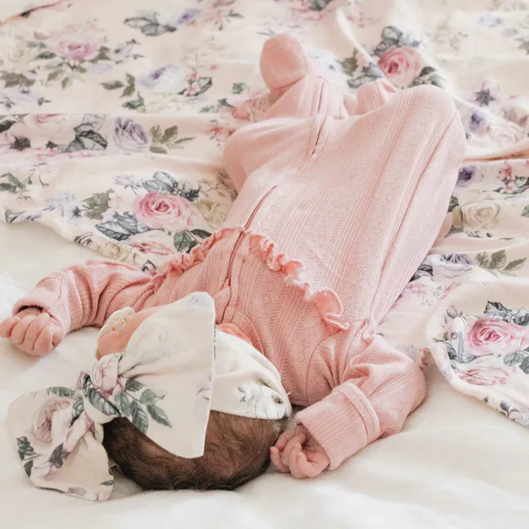 Bebe - Dusty Pink Pointelle Onesie