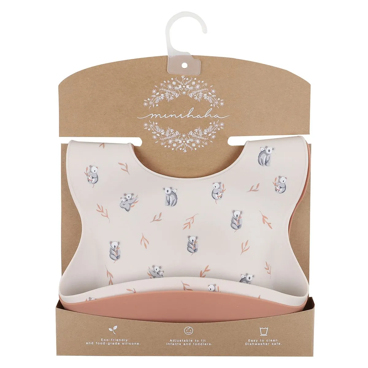 Bebe/Minihaha - Koala Taupe 2 Pack Silicone Bibs Koala Brick