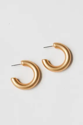 Betty Matte Gold Hoop Earrings - Final Sale