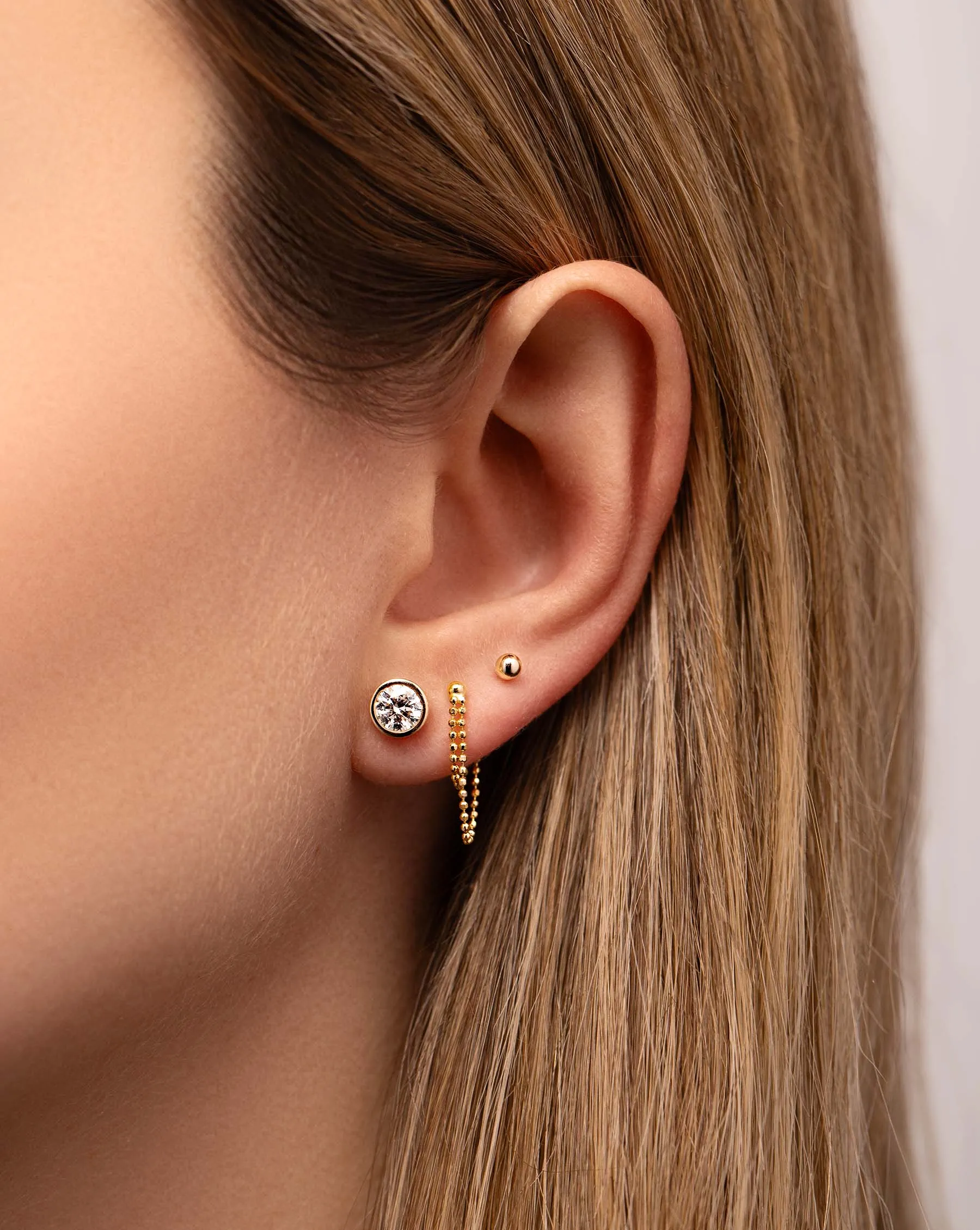 Bezel-Set Classic Diamond Studs