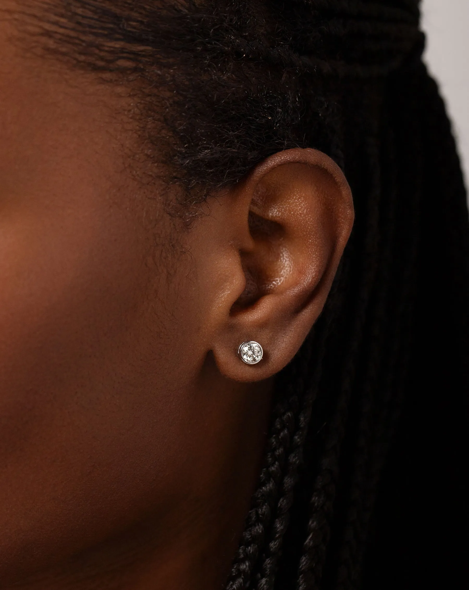 Bezel-Set Classic Diamond Studs