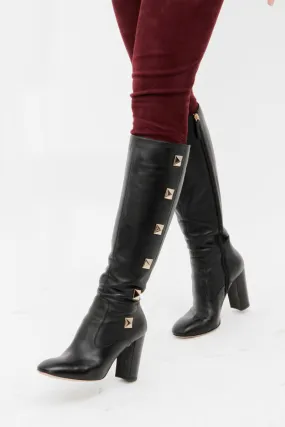 BLACK ROCKSTUD BOOT