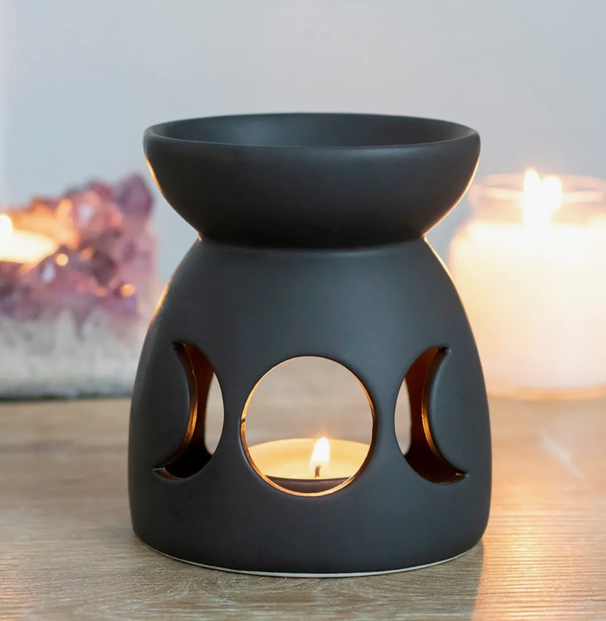 Black Triple Moon Cutout - Oil Burner & Wax Warmer