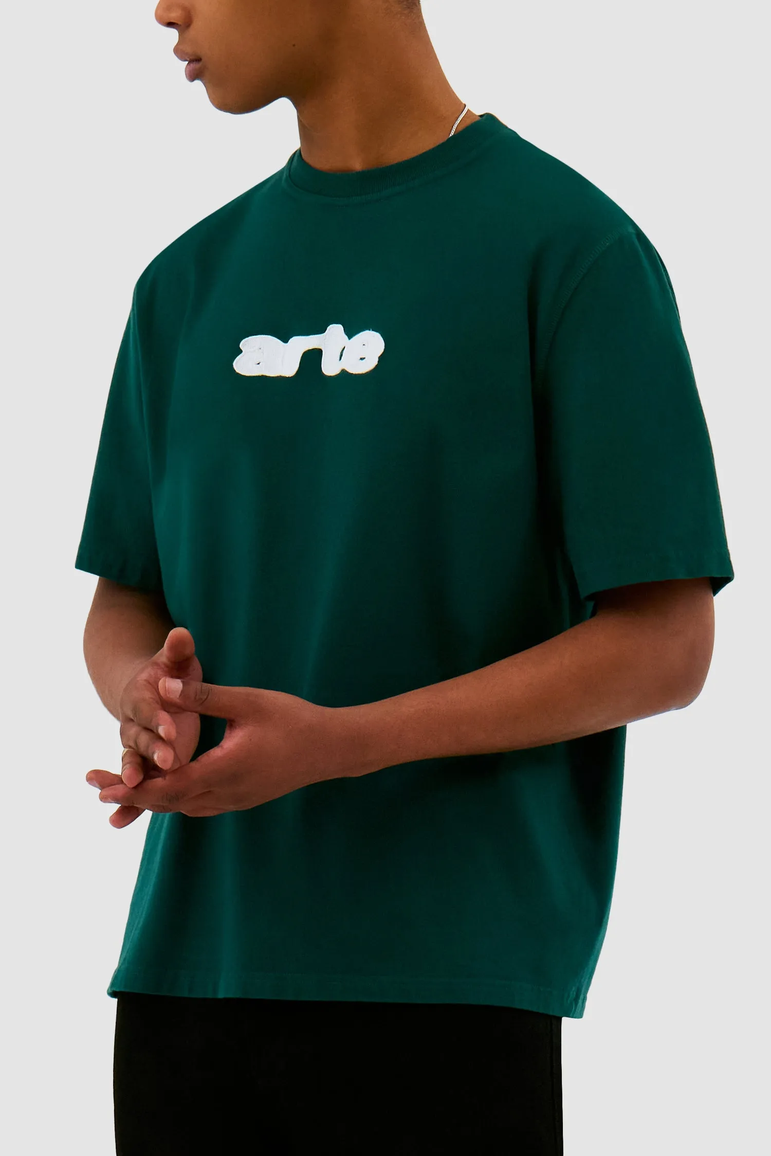 Blur Embroidery T-shirt - Green