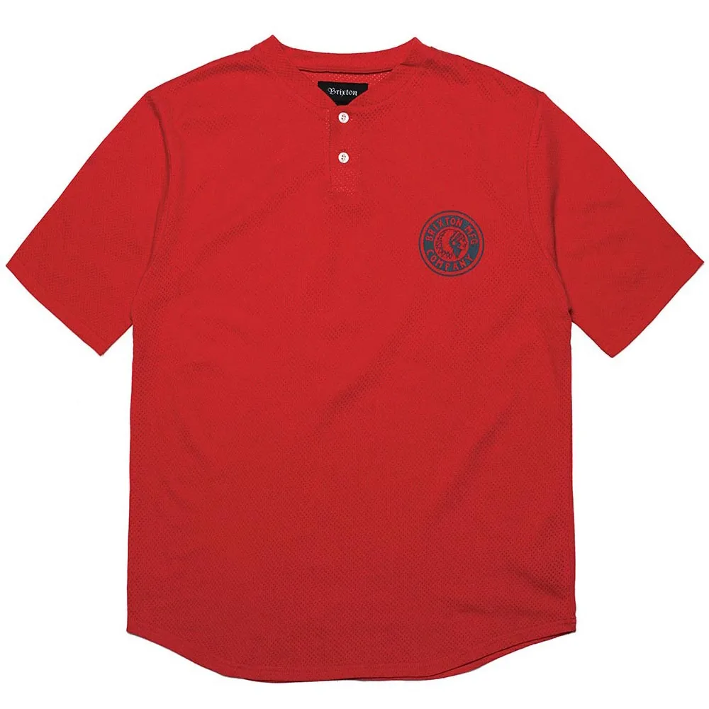 Brixton Rival Henley T-Shirt Red