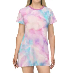 Bynelo Tie Dye Pastel Pink Print T-shirt Dress