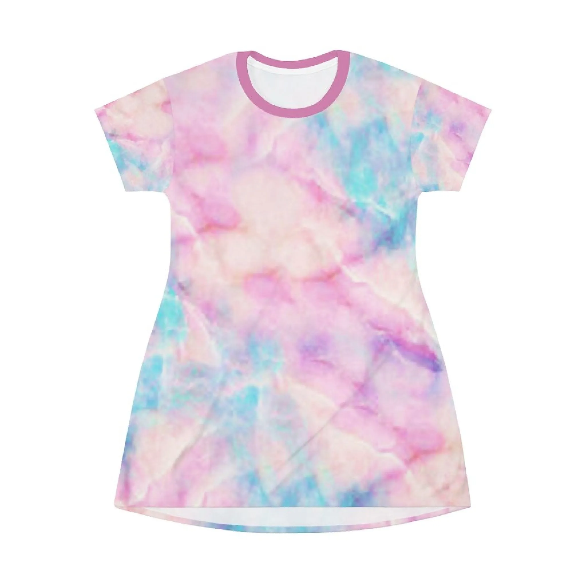 Bynelo Tie Dye Pastel Pink Print T-shirt Dress