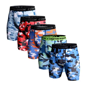 CAMO FLEXIBLE SKINNY QUICK DRY TRAINING SHORT -5 PACKS