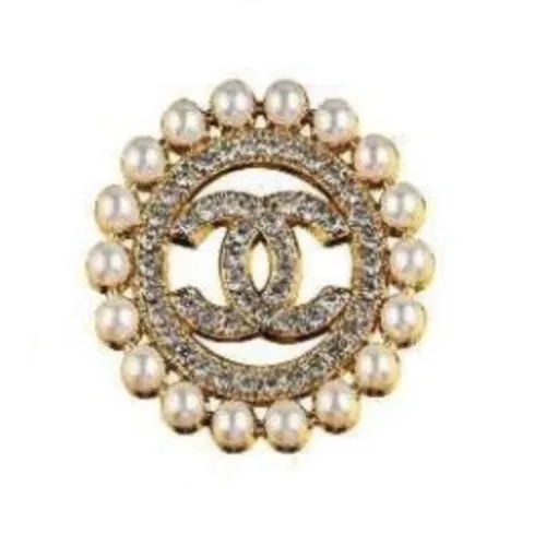 CHAIN SHOE CHARMS EXTRA LARGE - PEARL BLING CIRCLE DOUBLE C