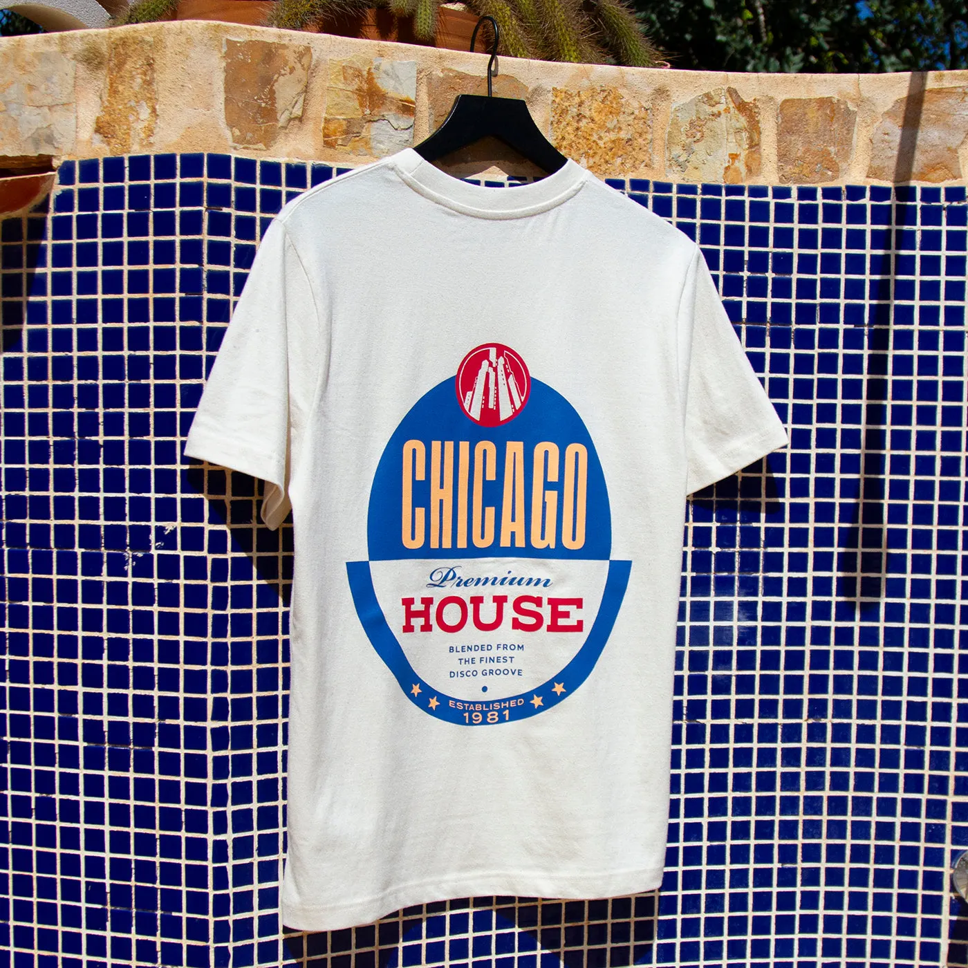 Chicago House Back Print - Tshirt - Natural