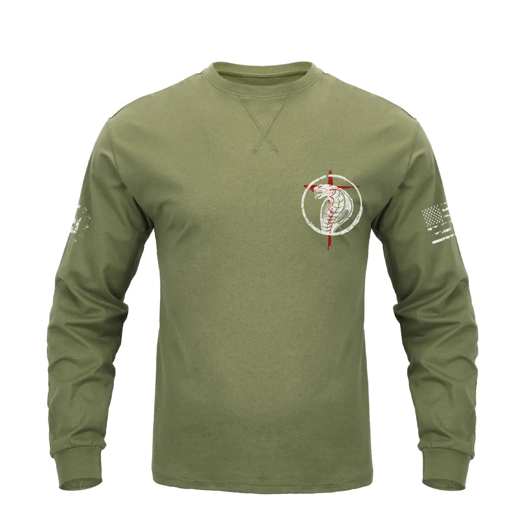 COBRA CROSS CREWNECK GRAPHIC LONG SLEEVE T-SHIRT