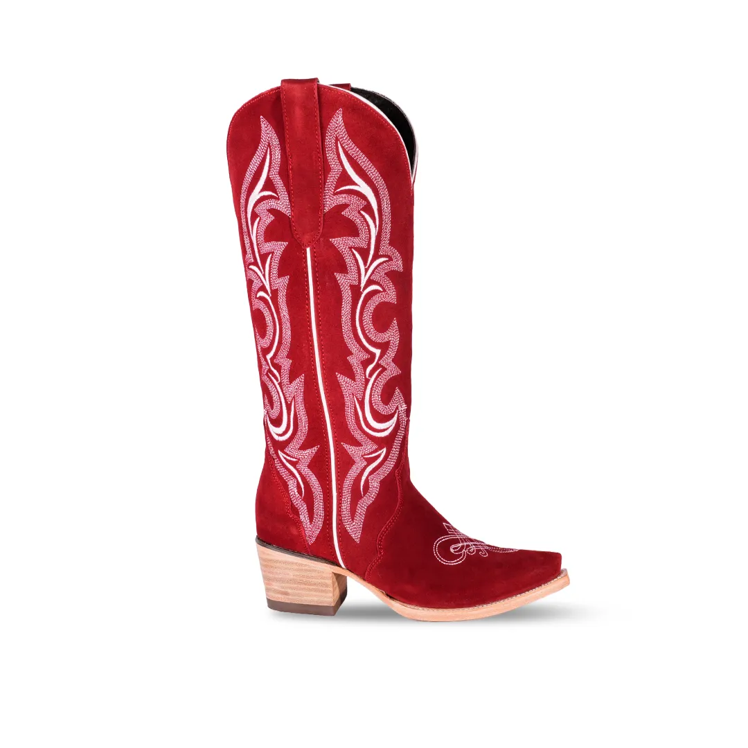 Country Western Womens Boot Gamuza Red e837