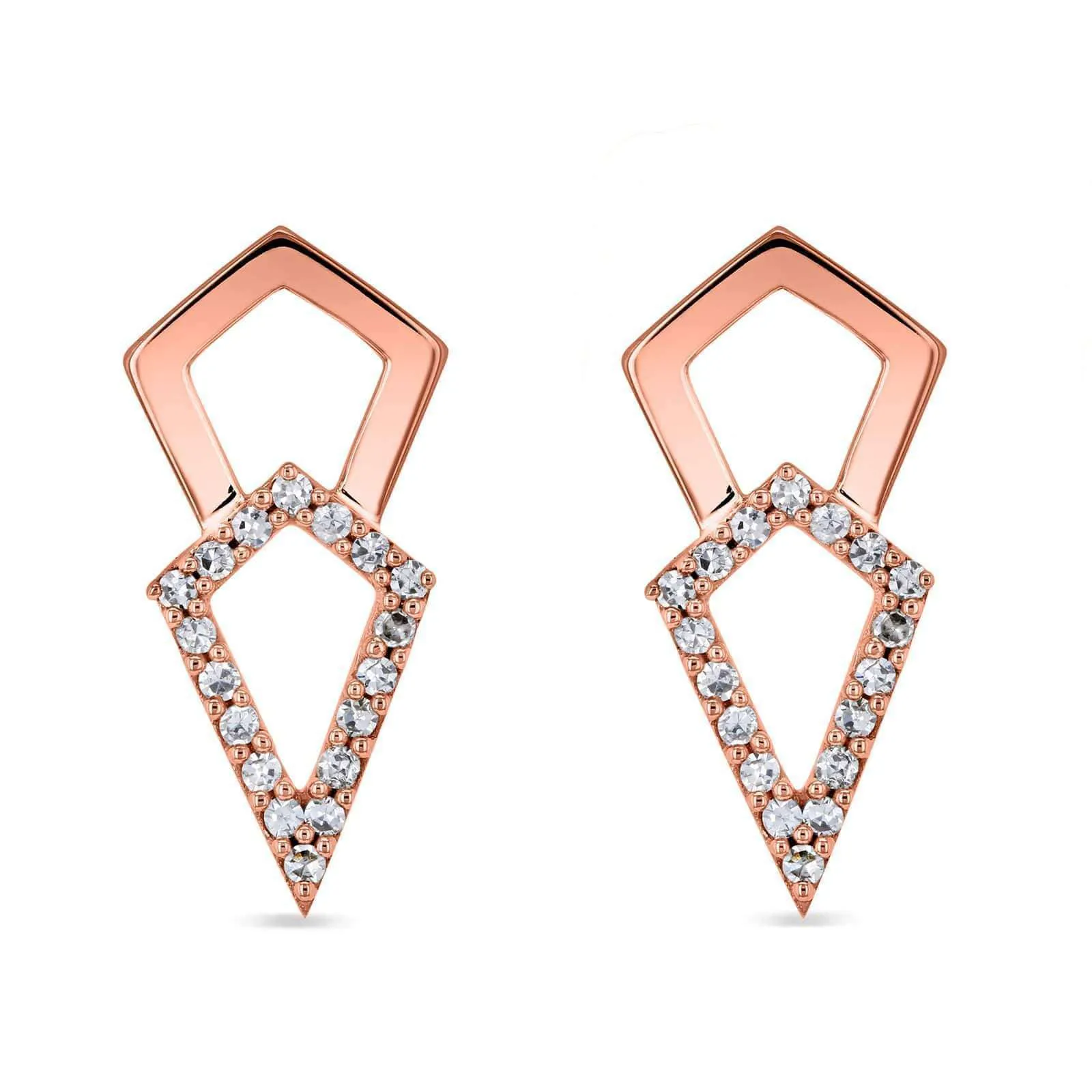 Diamond Kite Arrow Earrings 10k Gold