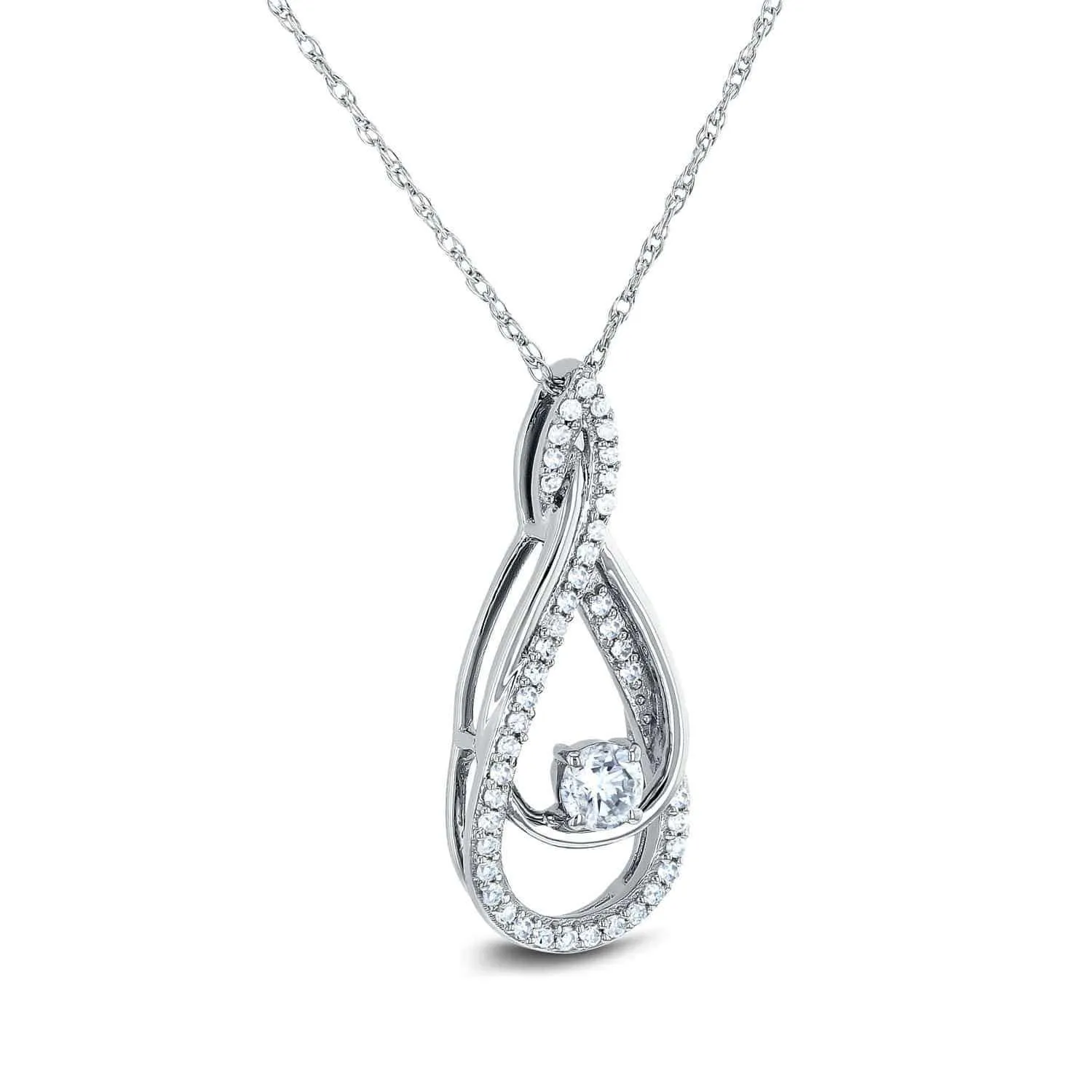 Diamond Looping Pendant and Chain 1/4ct TDW in 10k Gold