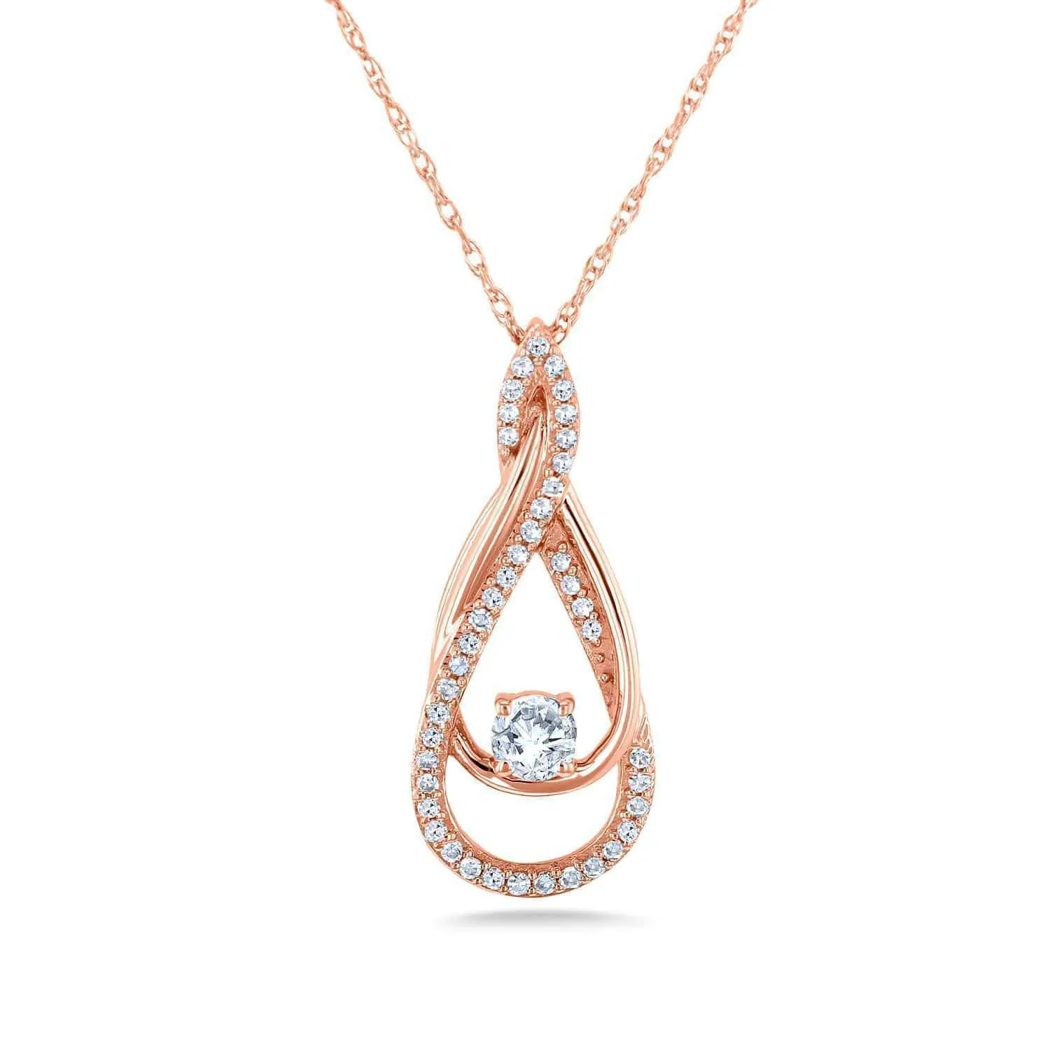 Diamond Looping Pendant and Chain 1/4ct TDW in 10k Gold