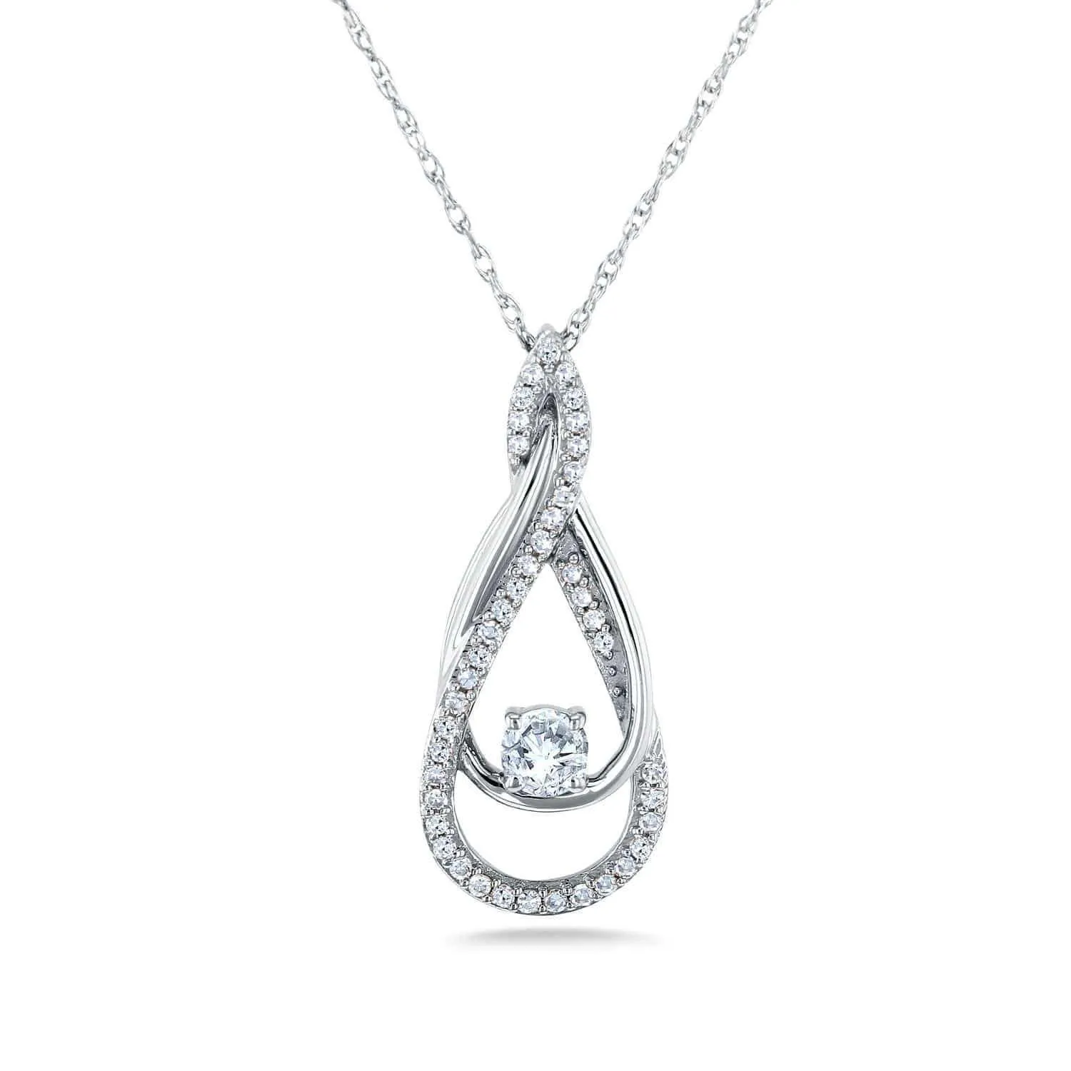 Diamond Looping Pendant and Chain 1/4ct TDW in 10k Gold