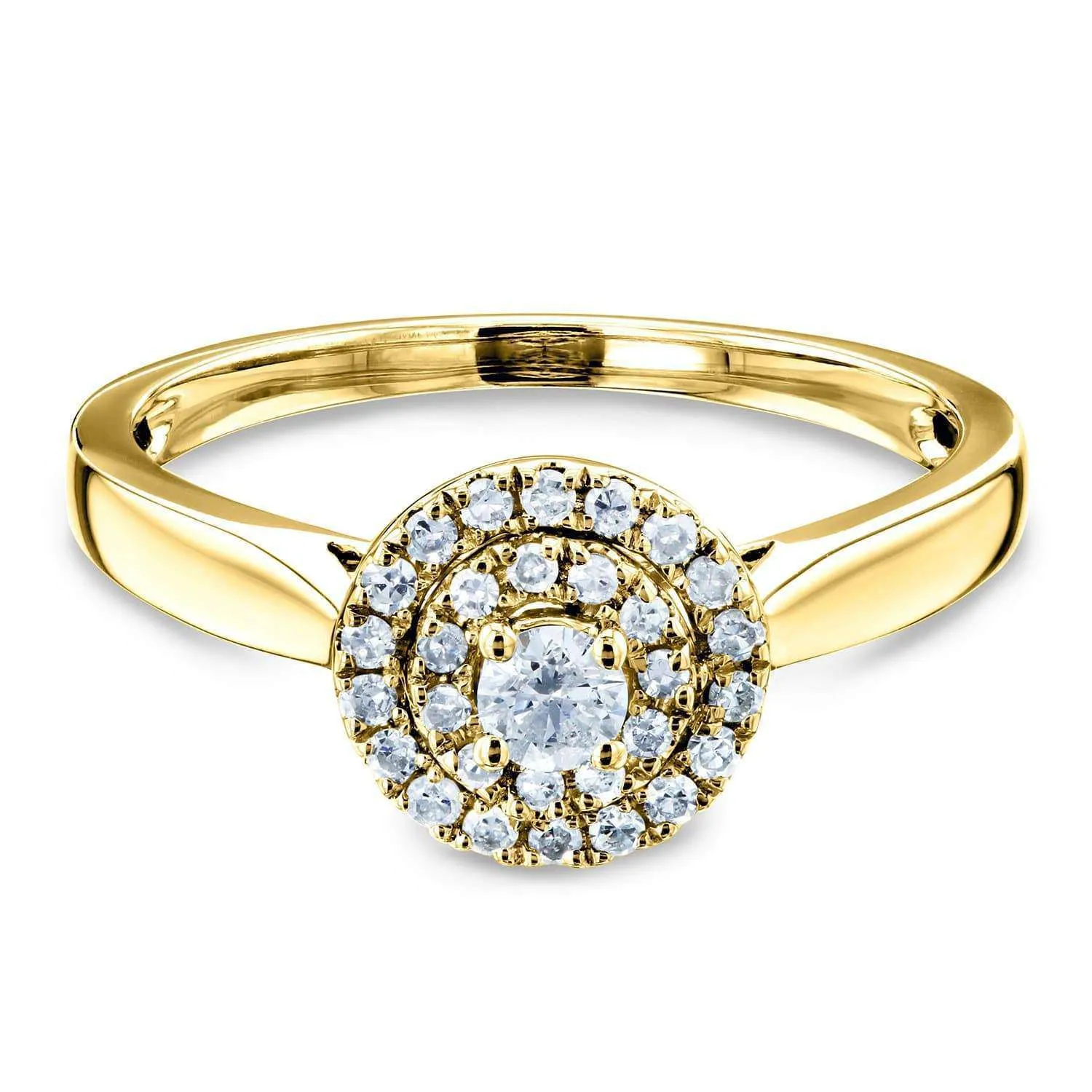 Diamond Round Cluster - 14k Yellow