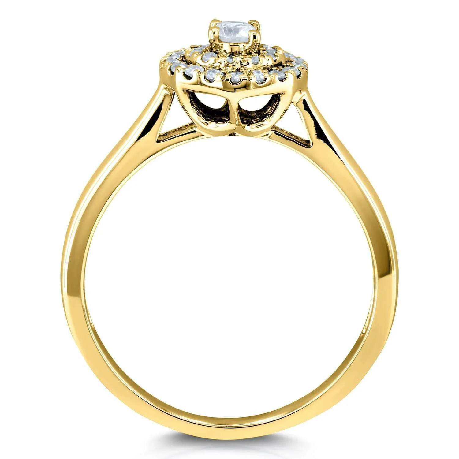 Diamond Round Cluster - 14k Yellow