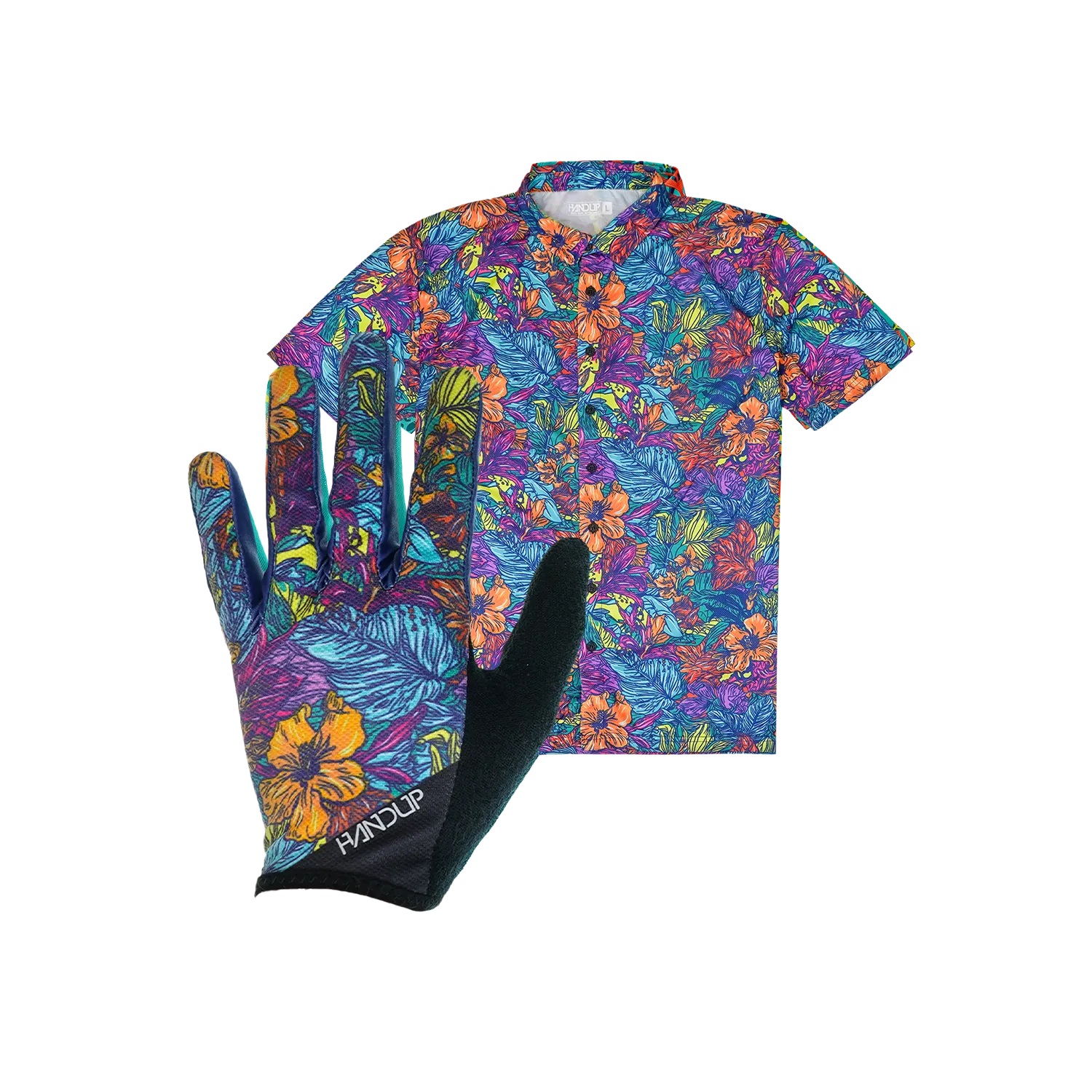 Dirt Surfin Floral Button Up/Glove Bundle