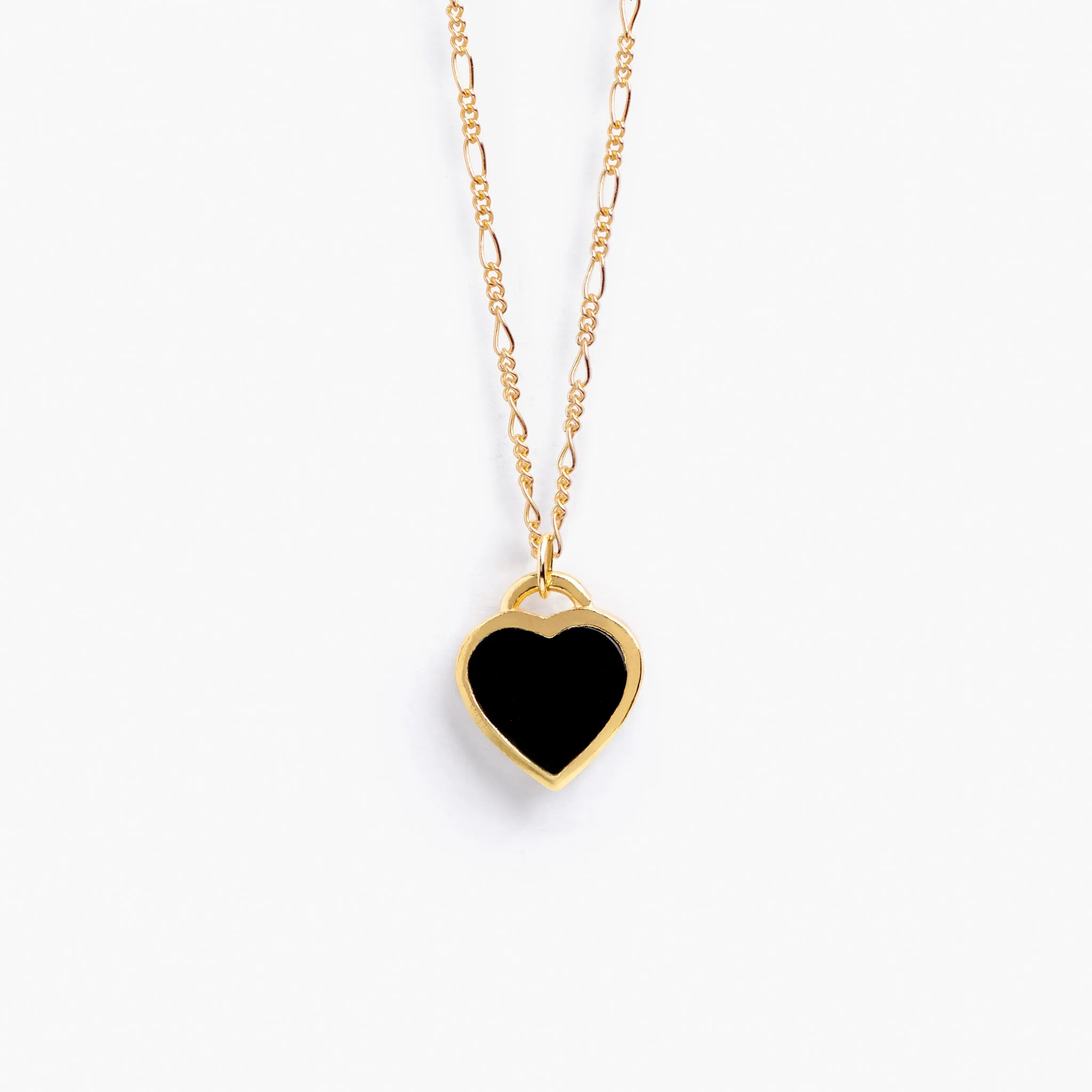 Engravable Black Onyx Queen of Hearts Necklace