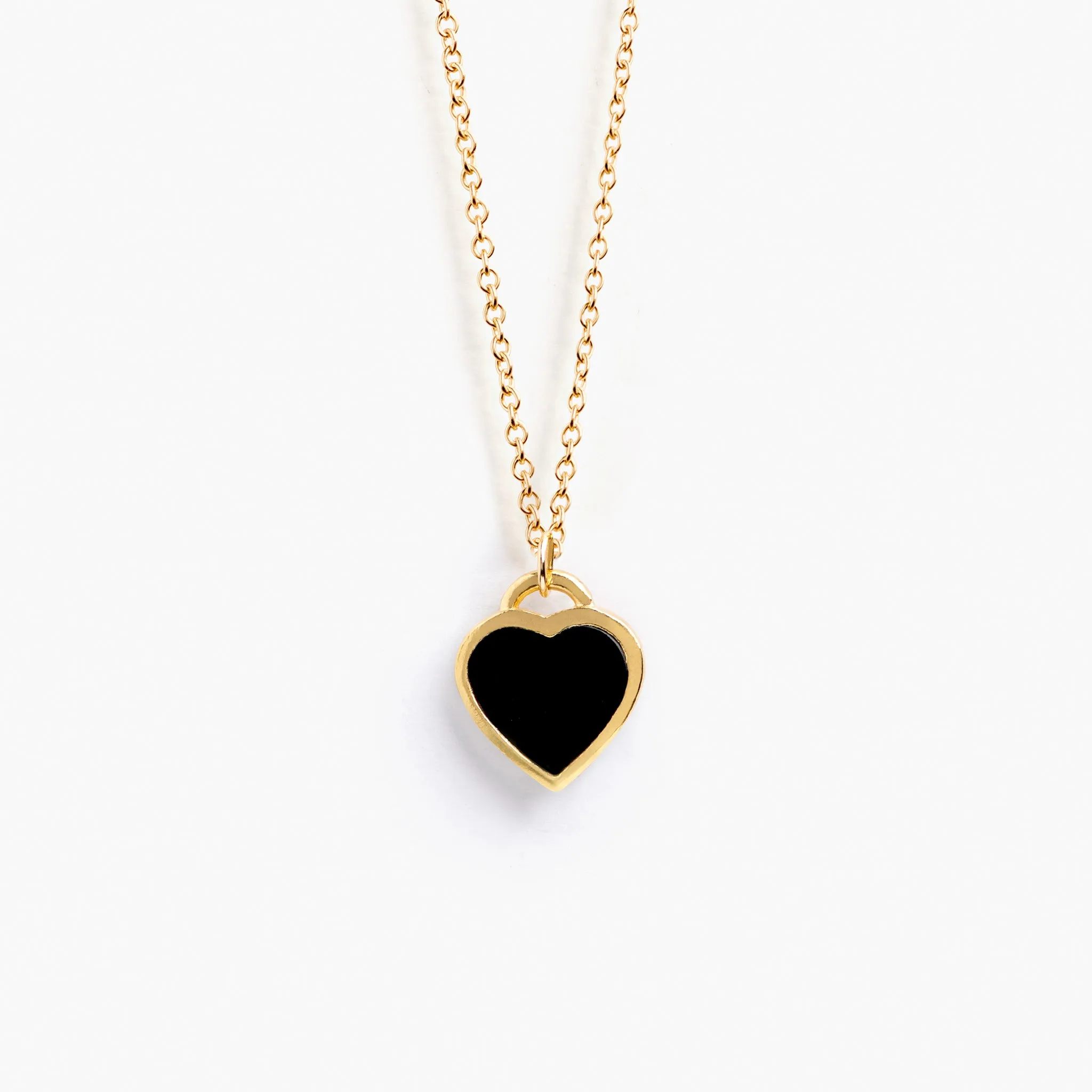 Engravable Black Onyx Queen of Hearts Necklace