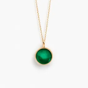 Engravable Green Onyx Porthole Necklace