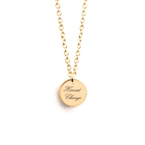 Engravable Insignia Disc Pendant Necklace