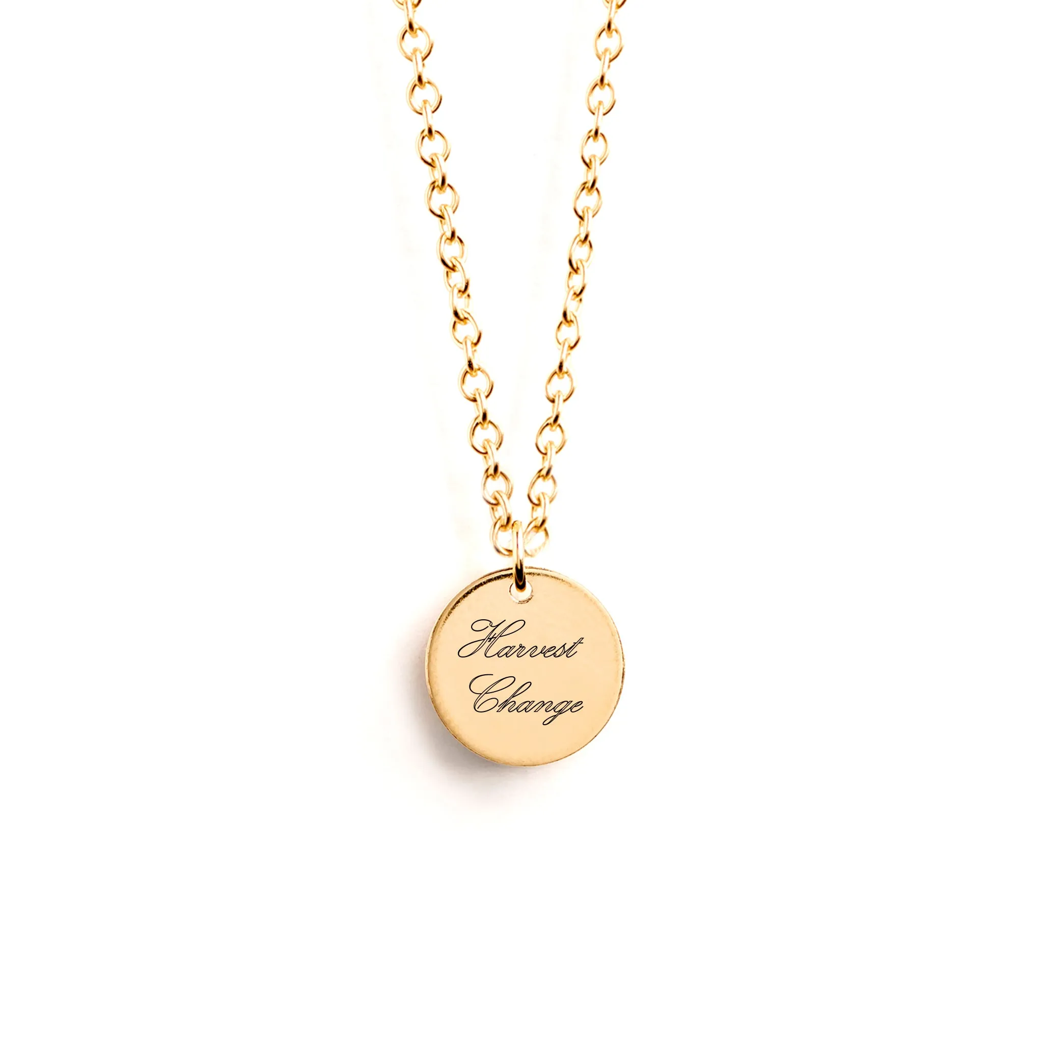 Engravable Insignia Disc Pendant Necklace