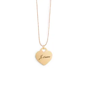 Engravable Love Notes Heart Fine Cord Necklace