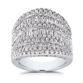 Extra Wide Multi Row Diamond Ring