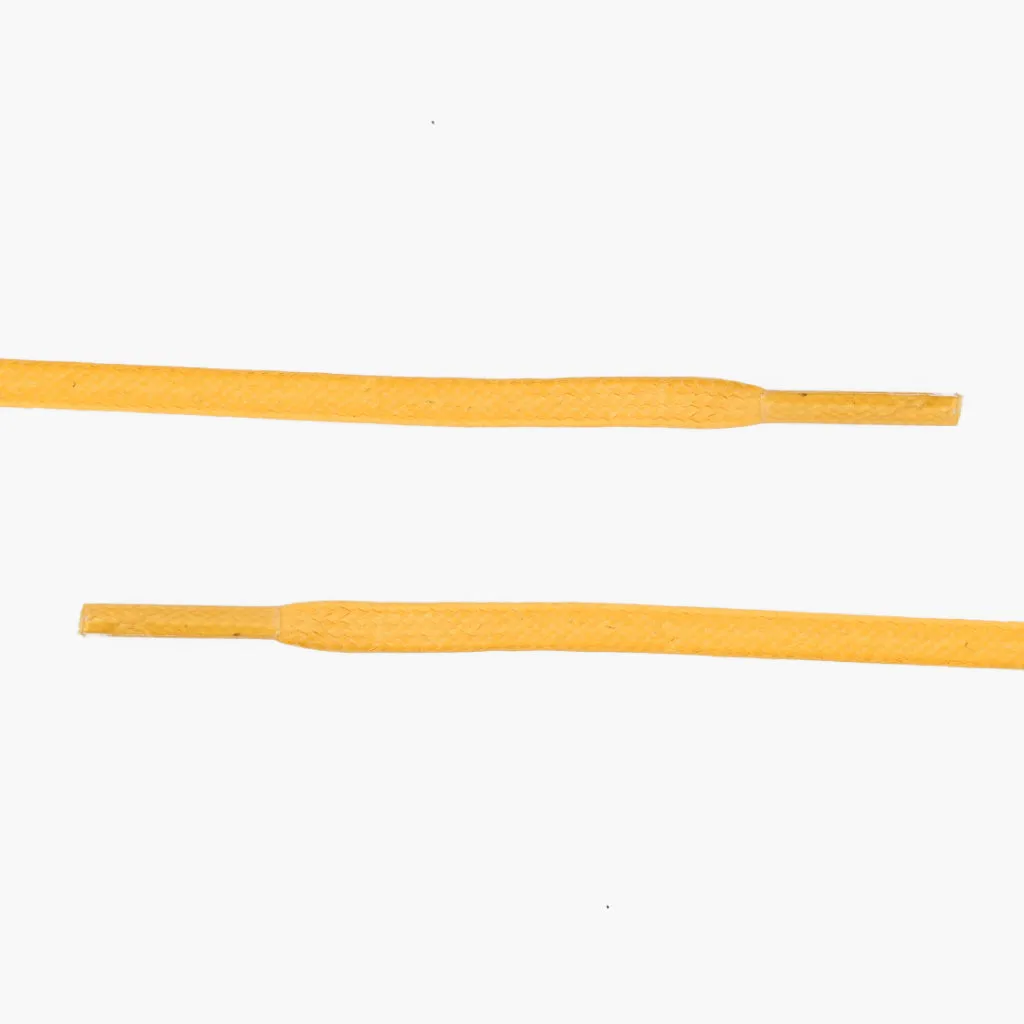 Flat Waxed Cotton Laces | Yellow